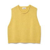 Raye Cotton Knitted Vest in Yellow Ochre