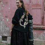 Black Cotton Tina Skirt by Elwin