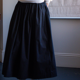 Black Cotton Tina Skirt by Elwin