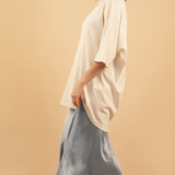Aiko Organic Cotton T-Shirt with Blue Trim