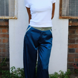 Teal Silk Trousers