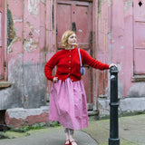 Ada Lambswool Cardigan Berry Red