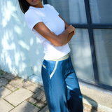 Teal Silk Trousers