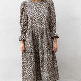 Violet Bow Dress in Leopard
