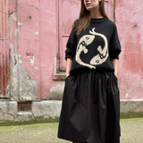 Black Cotton Tina Skirt by Elwin