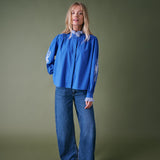 Jewel Trim Cotton Carla Blouse