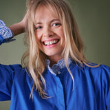 Jewel Trim Cotton Carla Blouse