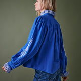 Jewel Trim Cotton Carla Blouse