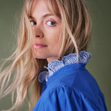 Jewel Trim Cotton Carla Blouse