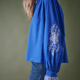 Jewel Trim Cotton Carla Blouse