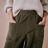 Green Cord Barrel Leg Trouser