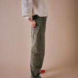 Green Cord Barrel Leg Trouser