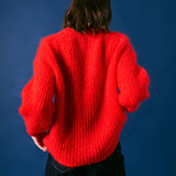 Ribbed Knit Jumper in Red