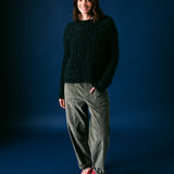 Cara Cable Knit Jumper in Green