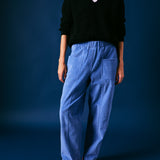 Blue Cord Barrel Leg Trouser