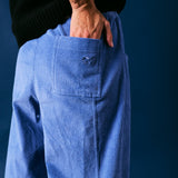 Blue Cord Barrel Leg Trouser