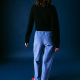 Blue Cord Barrel Leg Trouser