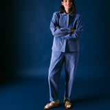 Blue Cord Barrel Leg Trouser