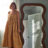 Lyra Gold Jacquard Dress