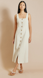 Linen Twill Button Through Dress by Albaray
