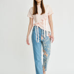 Women's Blush T-Shirt With Bows | Blossom Bow Top | Fanfare