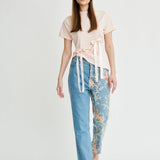 Women's Blush T-Shirt With Bows | Blossom Bow Top | Fanfare