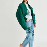 Women's Floral Embroidered Blue Jeans | Sustainable | Fanfare