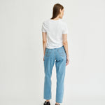 Women's High Waisted Plain Blue Jeans | Sustainable & Recycled | Fanfare