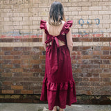 Burgundy Linen Matilda Dress