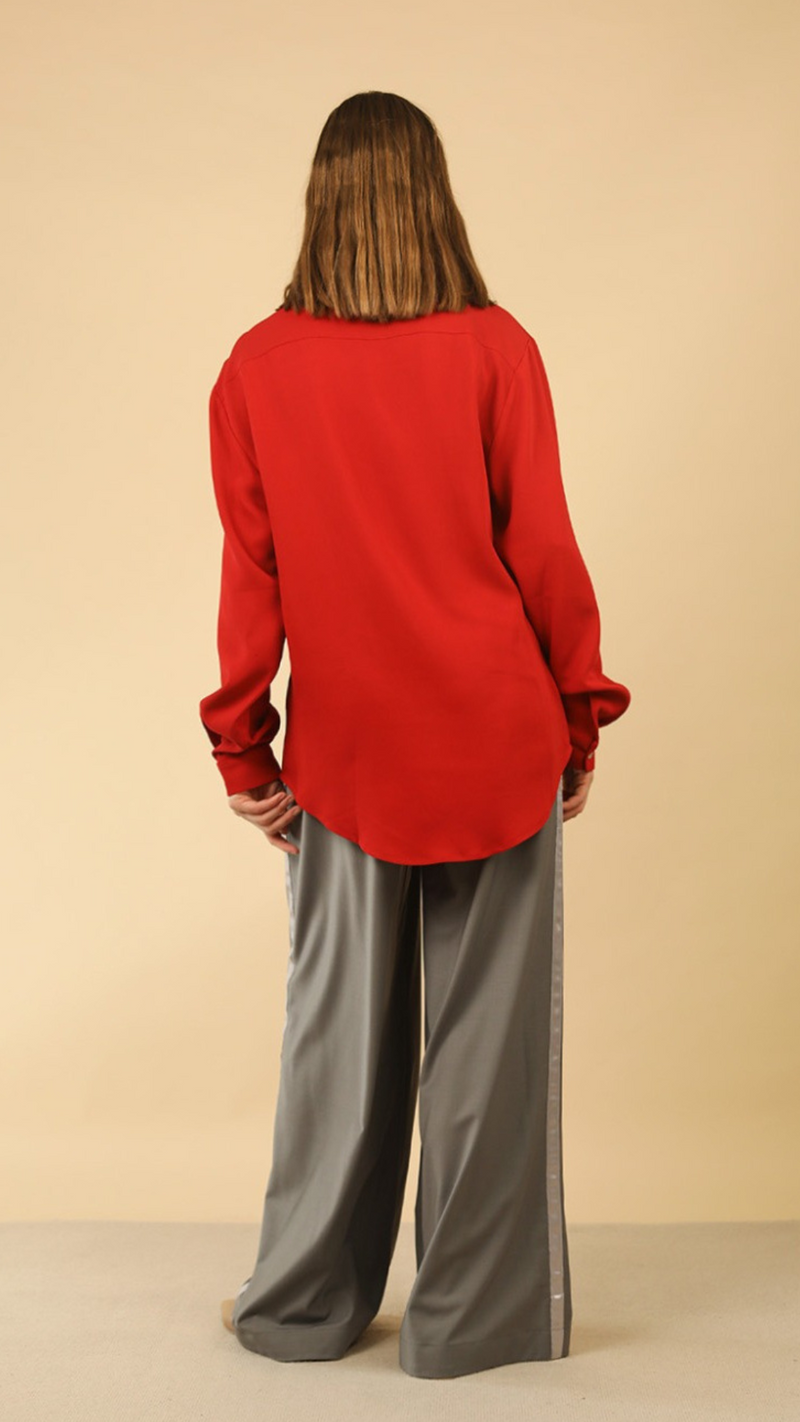 Tabby Essential Shirt in Cherry Red by Lora Gene