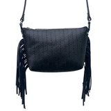 Arete Black Fringed Crossbody Bag