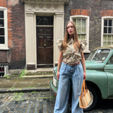 Mia Frill Blouse in Meadow Print
