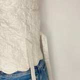 Millie Cotton Quilted Waistcoat in Silver Stripe