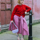 Ada Lambswool Cardigan Berry Red