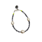 Chunky Silver Pearl & Hematite Bracelet