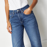 Boyfriend Jean in Indigo Wash with Button Fly
