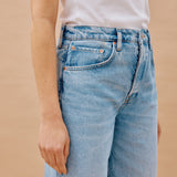 Light Wash Cropped Wide Leg Jeans