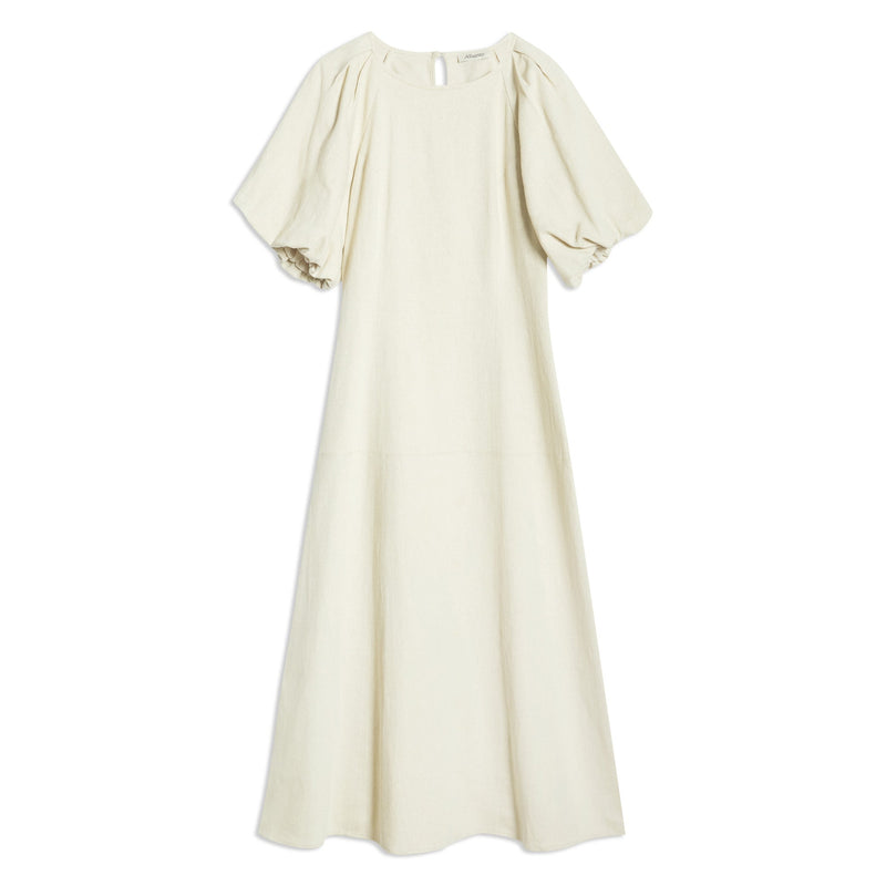 Linen Twill Puff Sleeve Dress by Albaray