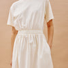 Woven Mix T Shirt Dress Cream by Albaray