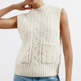 Cream Cable Pocket Tank