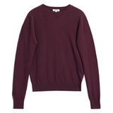 Burgundy Cotton & Cashmere Blend Crew Neck