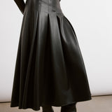 Vegan Leather Midi Skirt