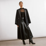 Vegan Leather Midi Skirt