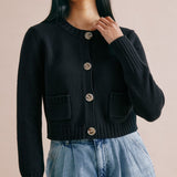 Black Cropped Cardigan