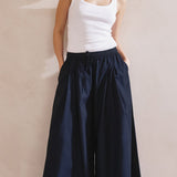 Navy Super Wide Leg Culottes