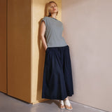Navy Stripe Roll Back T Shirt