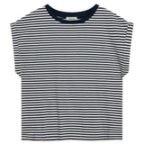 Navy Stripe Roll Back T Shirt