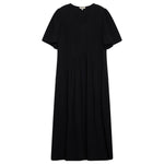 Flowy long A-line summer maxi dress crafted from soft, breathable cotton fabric.