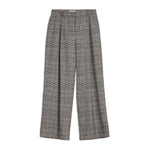 Classic tailored trousers in heritage check fabric, a versatile wardrobe essential for everyday wear.