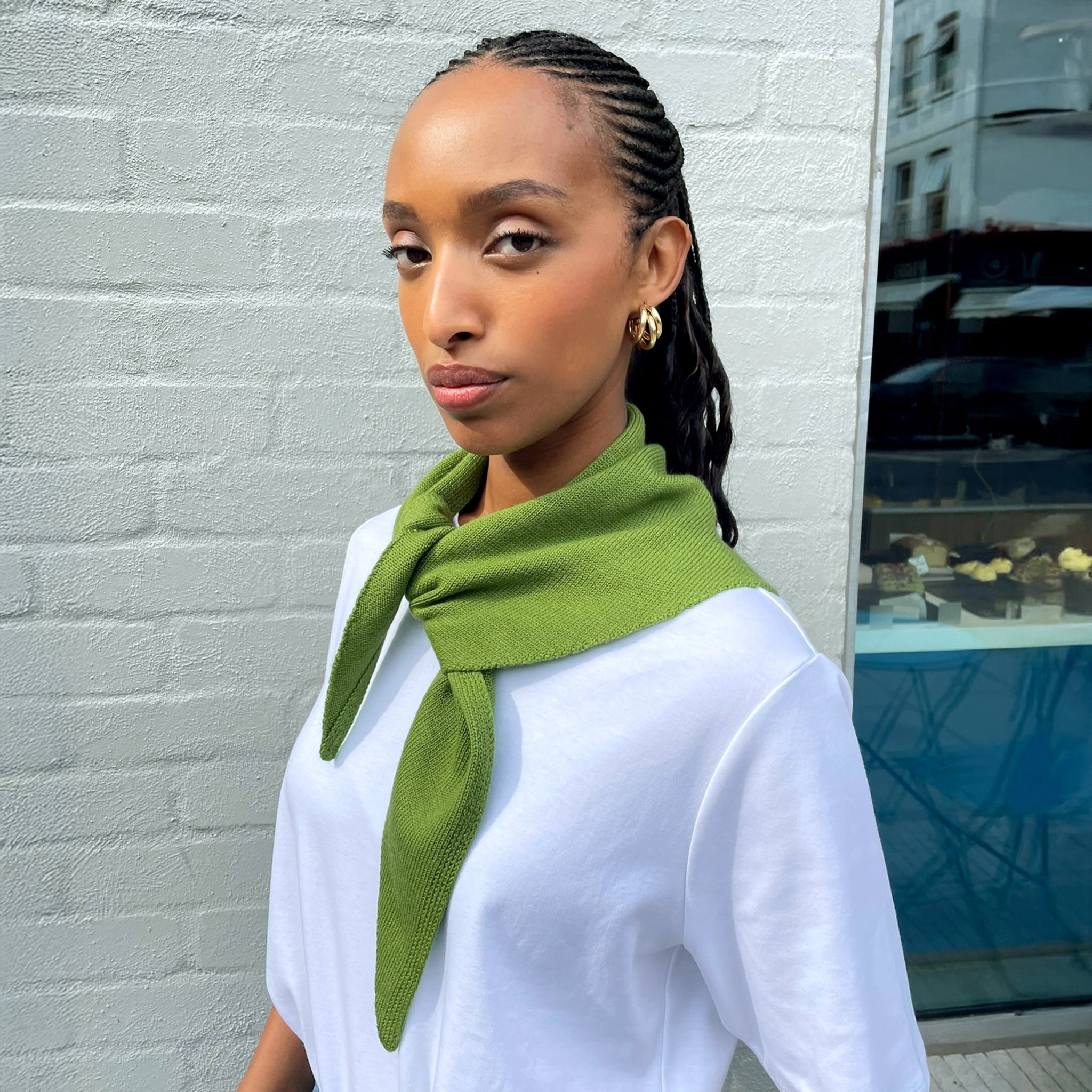 Green Wool Scarf by Albaray
